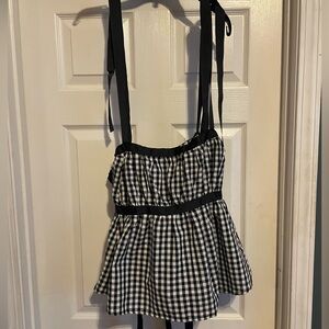 Black and White Checkered country blouse women’s xl